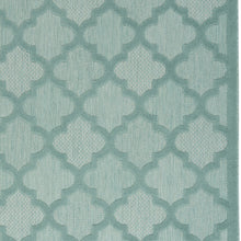4' X 6' Aqua And Teal Ikat Indoor Outdoor Area Rug
