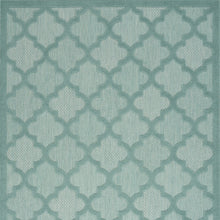 5' X 7' Aqua And Teal Ikat Indoor Outdoor Area Rug