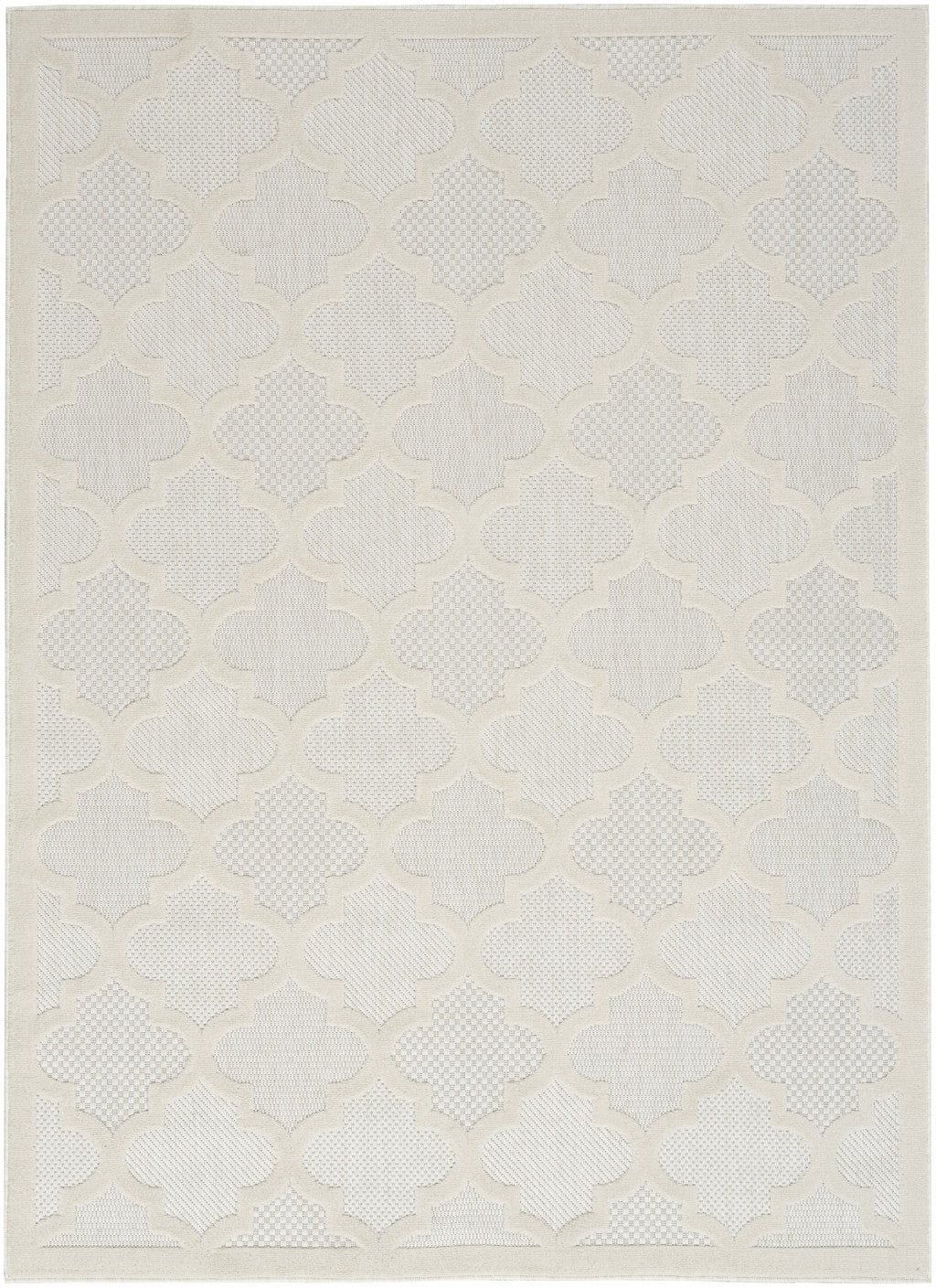 4' X 6' Ivory And White Ikat Indoor Outdoor Area Rug
