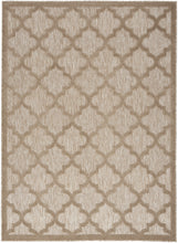 5' X 7' Natural Beige Ikat Indoor Outdoor Area Rug