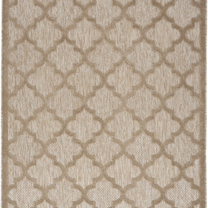5' X 7' Natural Beige Ikat Indoor Outdoor Area Rug
