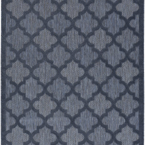 4' X 6' Navy Blue Ikat Indoor Outdoor Area Rug