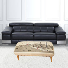 Otomana bordada con el horizonte de la luz del día de Chicago en blanco de 38