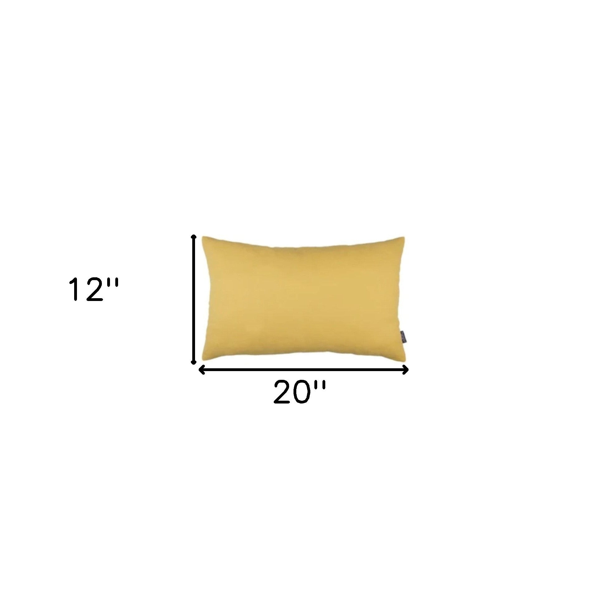 Set Of Two 12" X 20" Yellow Zippered Polyester Lumbar Pillow Covers