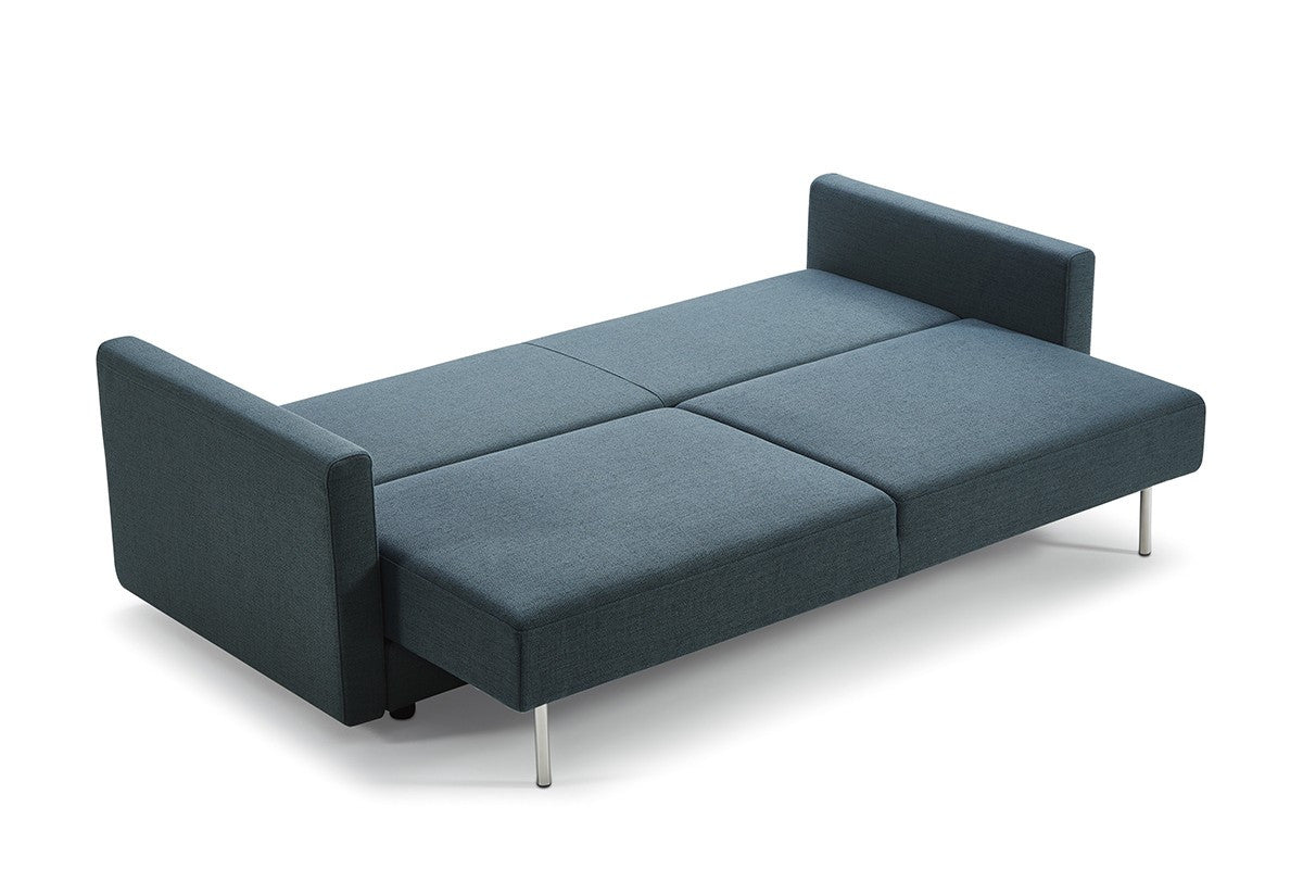 Long Arm 88" Blue Green Sofa Bed With Storage Space