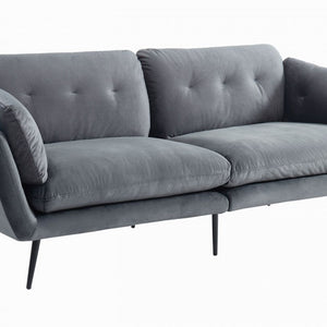 84" Dark Grey And Black Standard Sofa