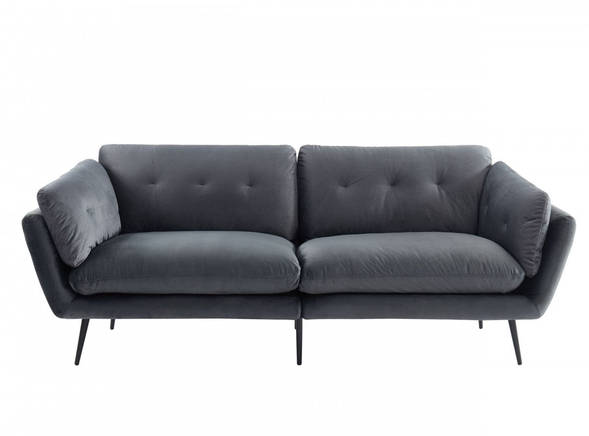 84" Dark Grey And Black Standard Sofa
