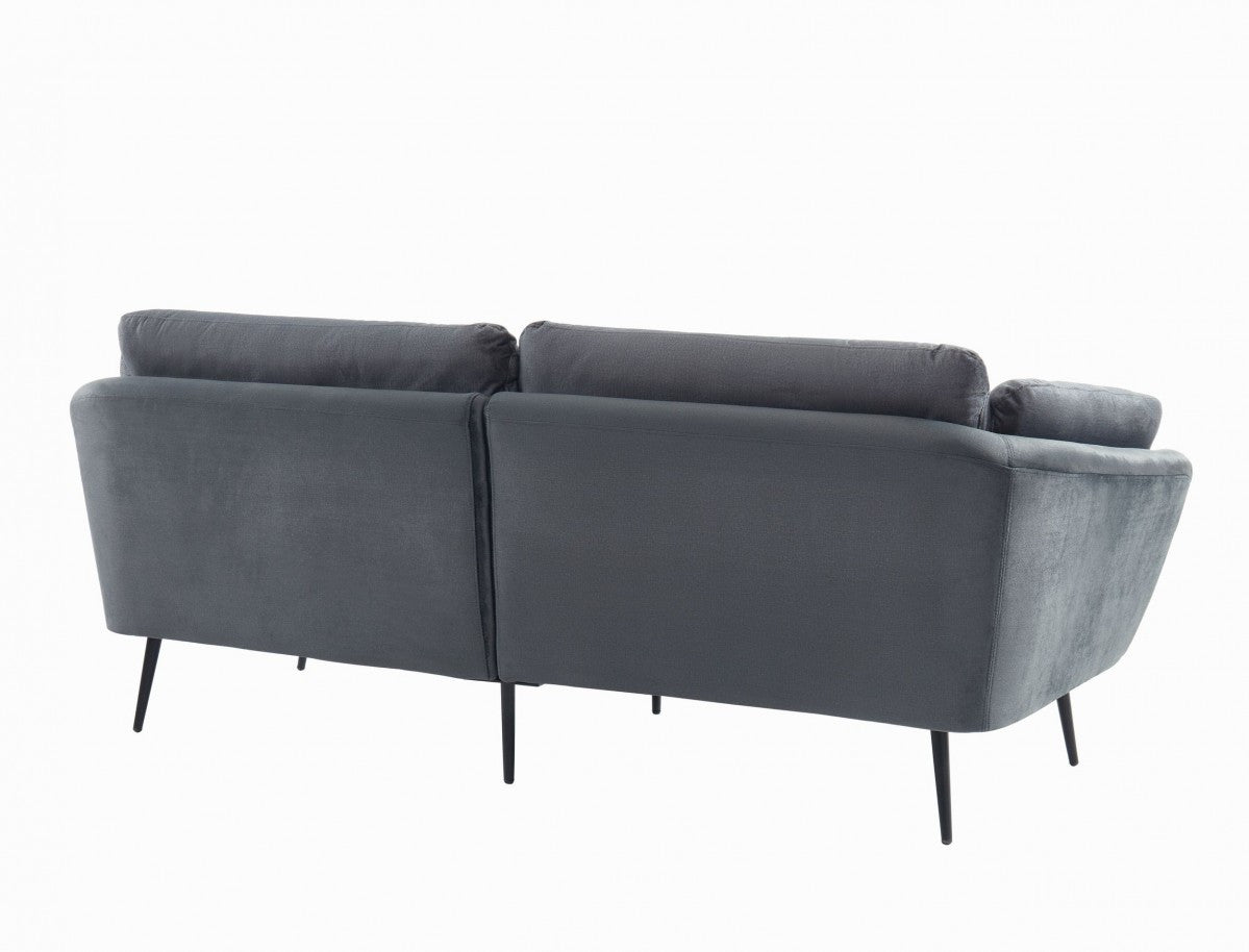 84" Dark Grey And Black Standard Sofa