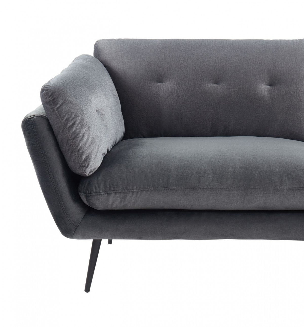 84" Dark Grey And Black Standard Sofa