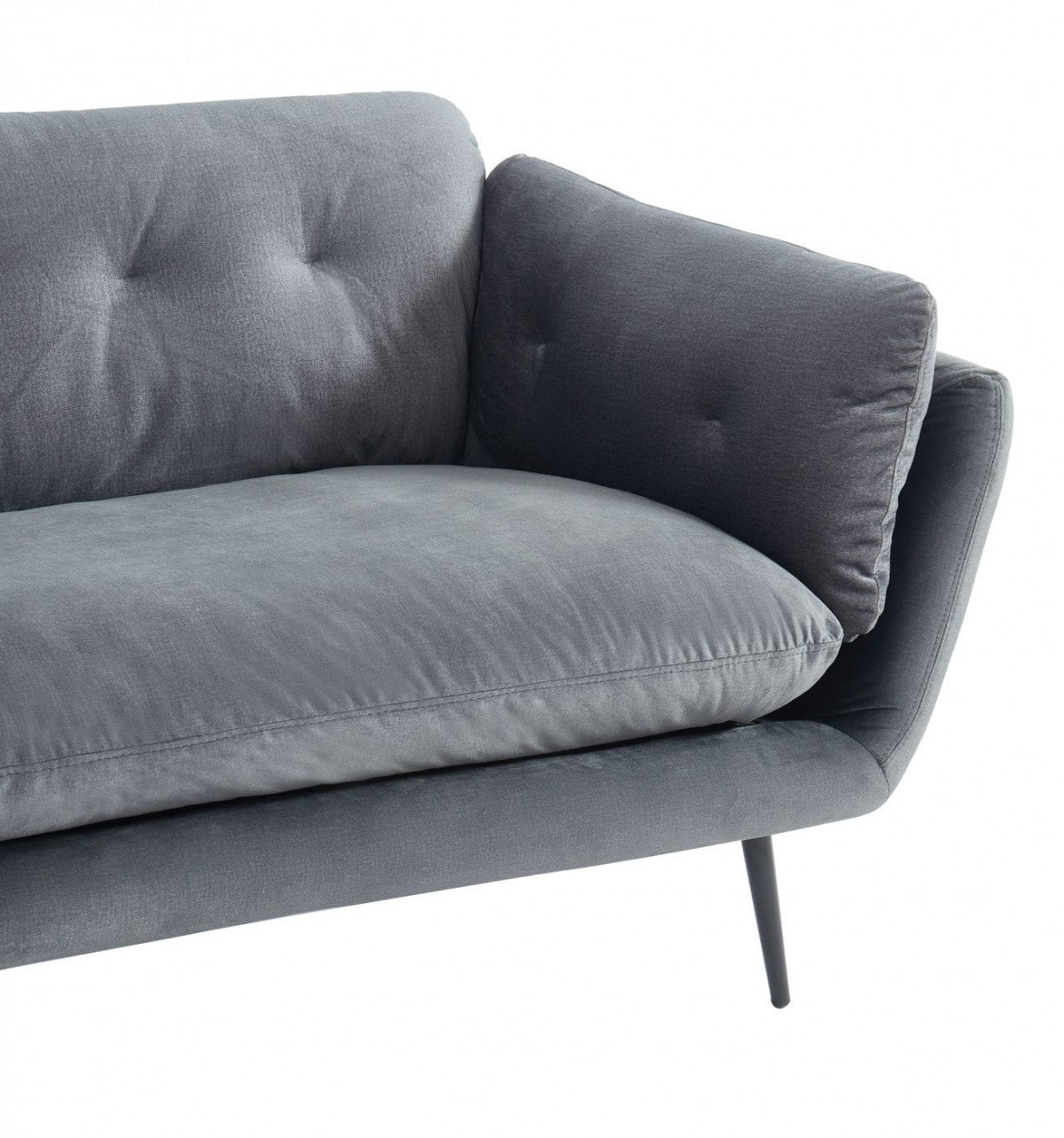 84" Dark Grey And Black Standard Sofa