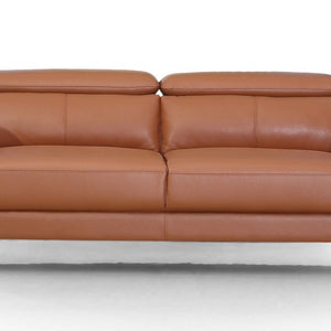 Urban 80" Brown Leather Adjustable Headrest Sofa