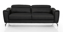 Urban Black Leather Adjustable Headrest Sofa 80