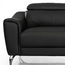Urban Black Leather Adjustable Headrest Sofa 80