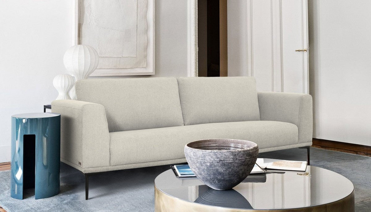 Modern 87" Light Beige Sofa With Removable Cushions