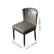 Black Gold and Taupe Gray Faux Leather Solid Back Dining Chair