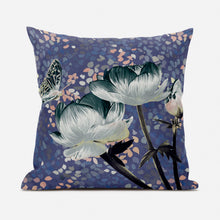 16 英寸 X 16 英寸深綠色和灰色花卉拉鍊絨面革抱枕