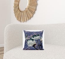 16 英寸 X 16 英寸深綠色和灰色花卉拉鍊絨面革抱枕