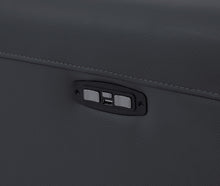 Dark Gray and Chrome Italian Leather Reclining Love Seat 65