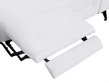 White and Chrome Italian Leather Reclining Love Seat 65