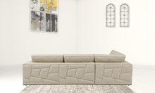 Beige Deco Tufted Italian Leather Modular L Shaped Two Piece Corner Sectional