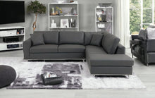 Dark Gray Italian Leather Modular L Shaped Two Piece Corner Sectional