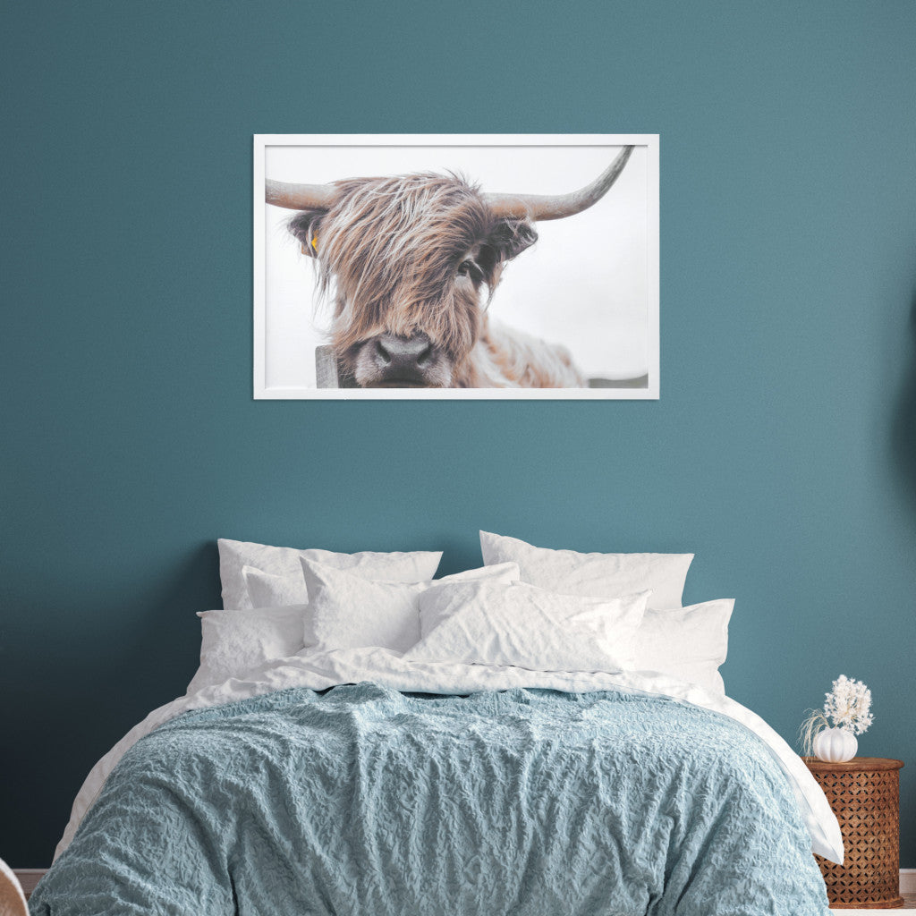 Highland Cow White Picture Frame Photograph Wall Art