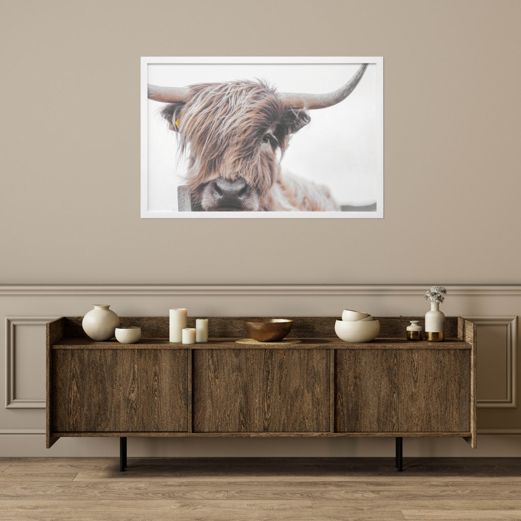 Highland Cow White Picture Frame Photograph Wall Art