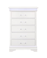 White Solid Wood Five Drawer Chest with LED Lighting 16