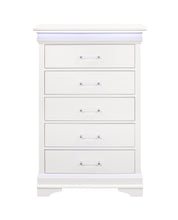 White Solid Wood Five Drawer Chest with LED Lighting 16
