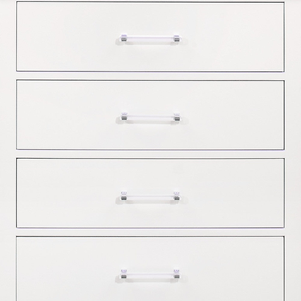 White Solid Wood Five Drawer Chest with LED Lighting 16"