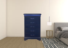 Blue Solid Wood Five Drawer Chest with LED Lighting 16