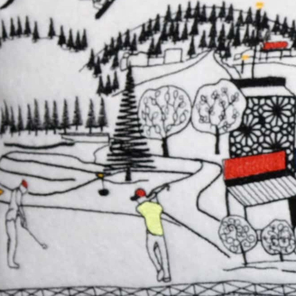 45" White Bend Daylight Skyline Lumbar Decorative Pillow