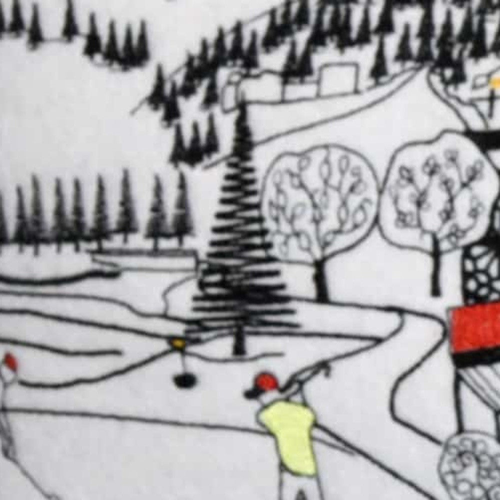 45" White Bend Daylight Skyline Lumbar Decorative Pillow