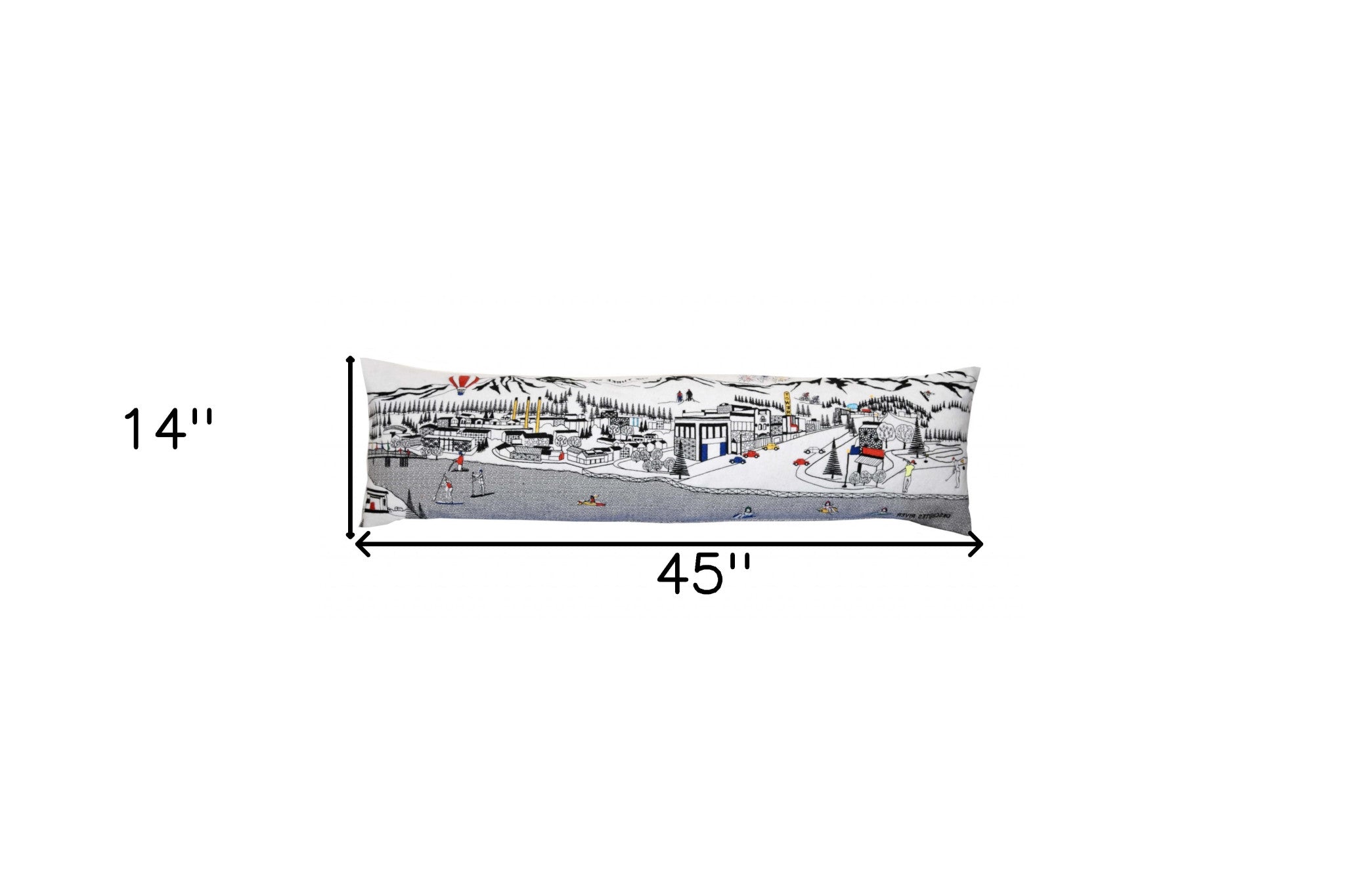 45" White Bend Daylight Skyline Lumbar Decorative Pillow