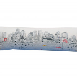 45" White Boston Daylight Skyline Lumbar Decorative Pillow