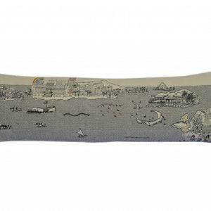 45" White Hawaii Daylight Skyline Lumbar Decorative Pillow