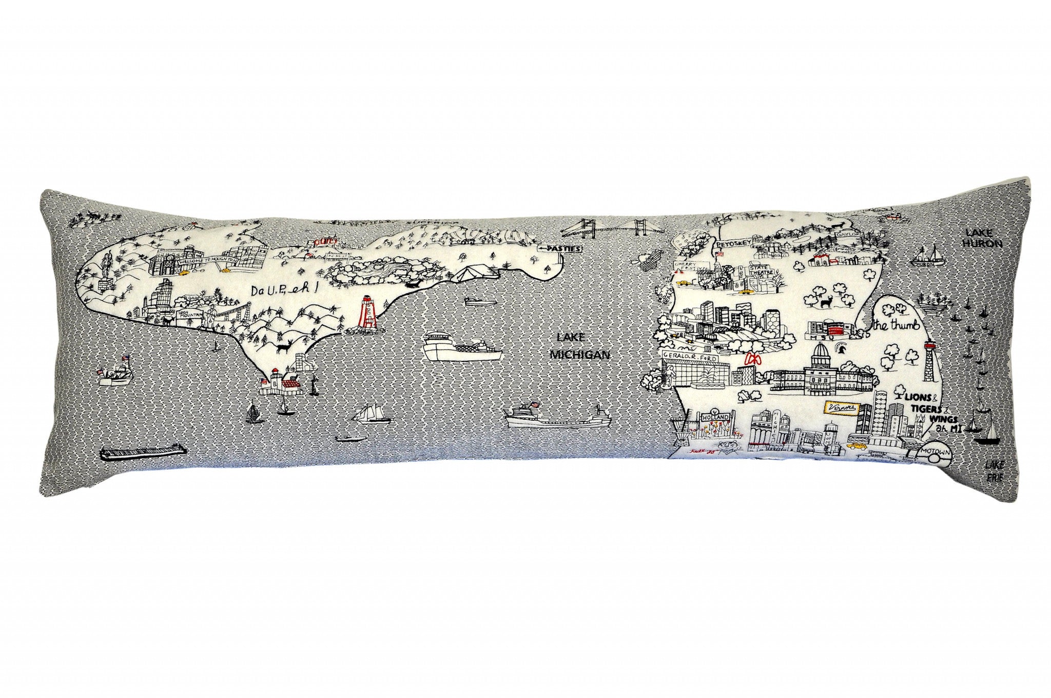 Cojín decorativo lumbar de 45 pulgadas con luz diurna blanca de Michigan