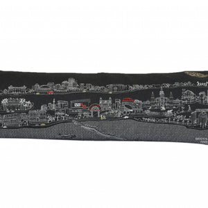 45" Black New Orleans Nighttime Skyline Lumbar Decorative Pillow