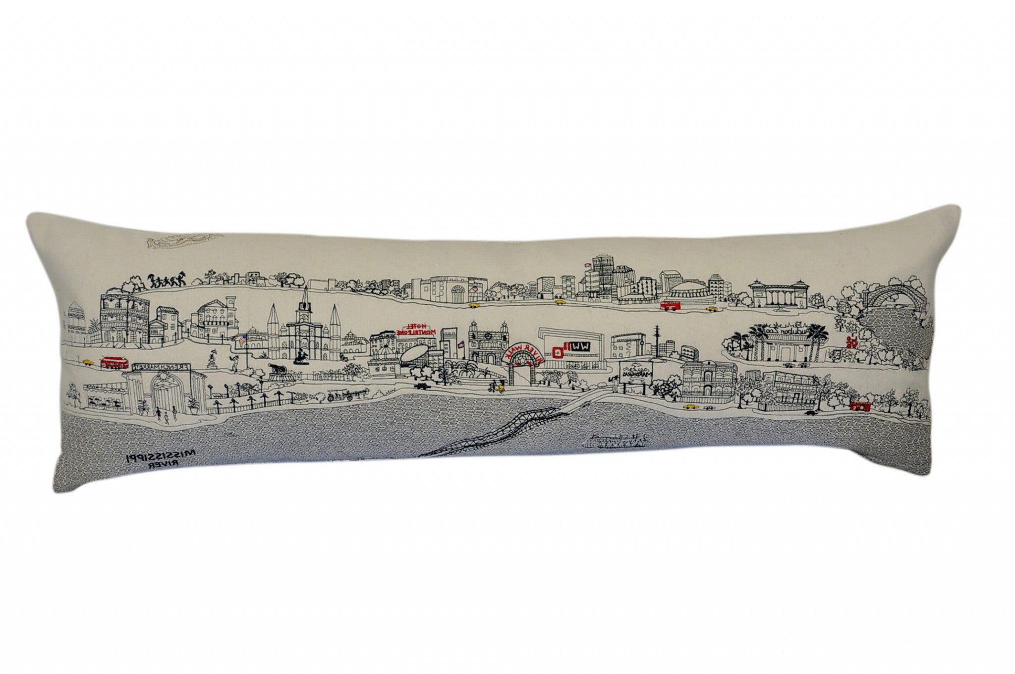 45" White New Orleans Daylight Skyline Lumbar Decorative Pillow