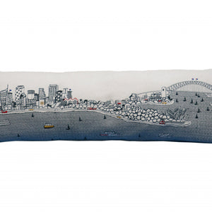 45" White Sydney Daylight Skyline Lumbar Decorative Pillow