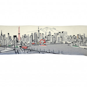 45" White Tokyo Daylight Skyline Lumbar Decorative Pillow