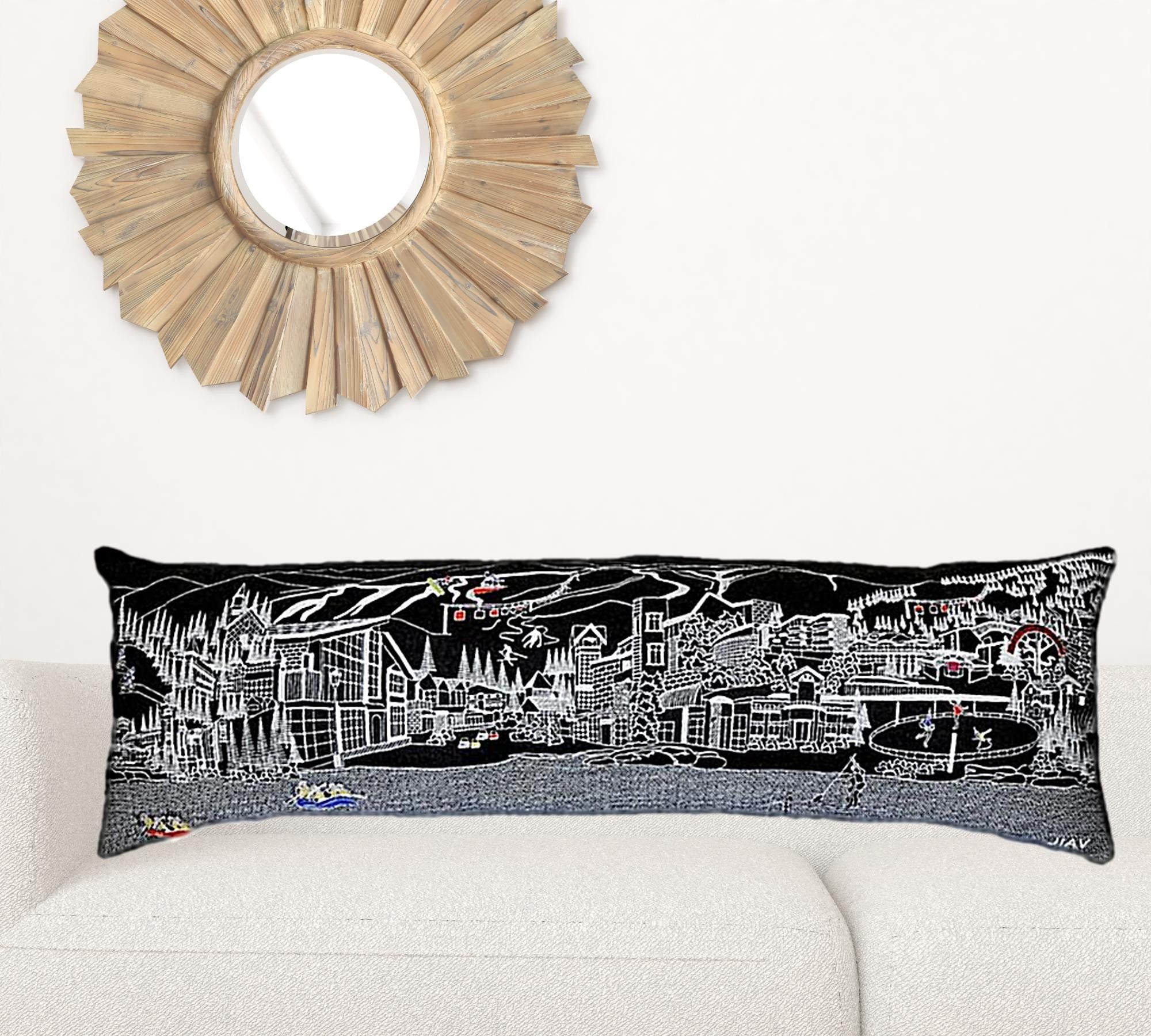 45" BlackVail Nighttime Skyline Lumbar Decorative Pillow