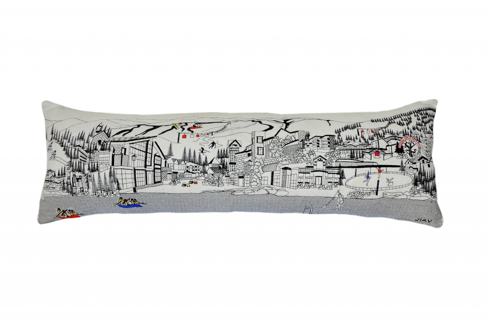 45" White Vail Daylight Skyline Lumbar Decorative Pillow