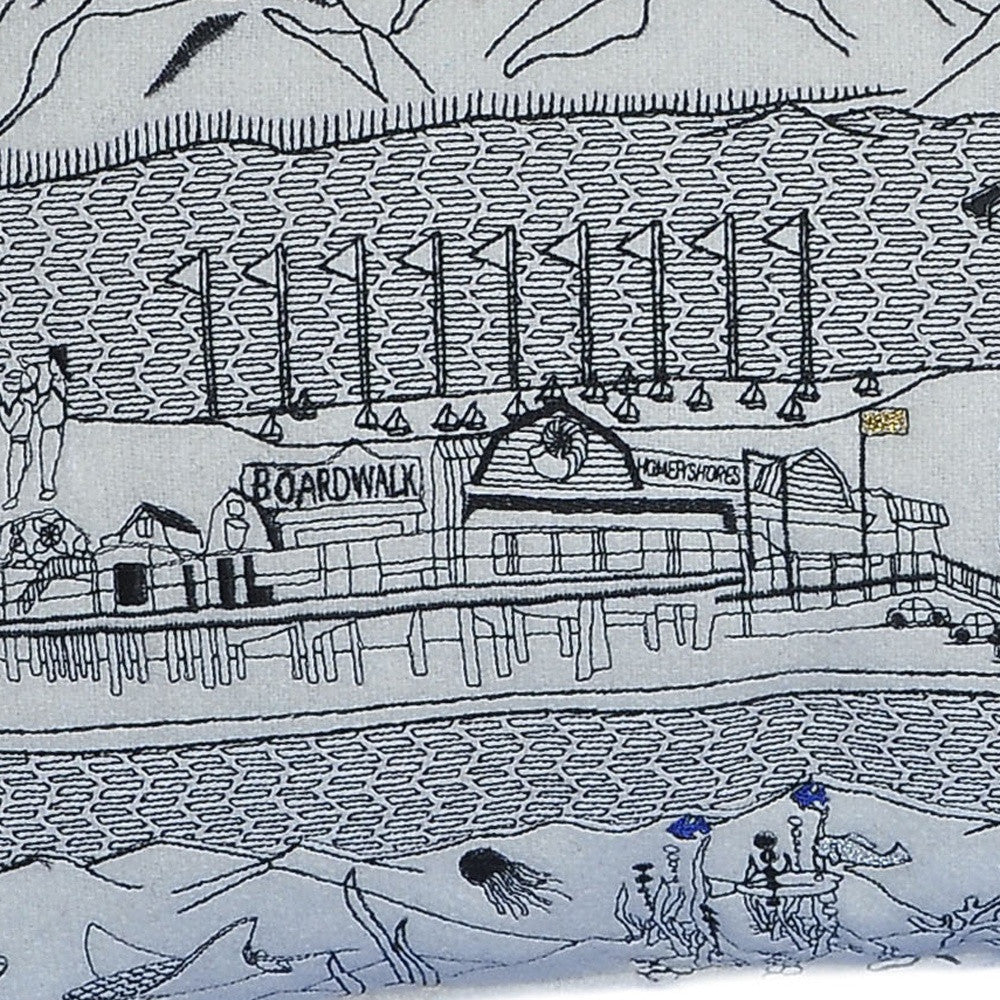 Cojín decorativo lumbar Homer Spit Daylight Skyline blanco de 24"