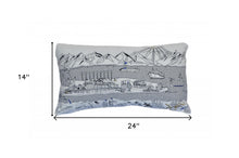 Cojín decorativo lumbar Homer Spit Daylight Skyline blanco de 24