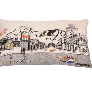 24" White Jackson Daylight Skyline Lumbar Decorative Pillow