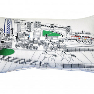 24" White Lexington Daylight Skyline Lumbar Decorative Pillow