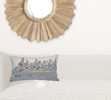 Cojín decorativo lumbar blanco NYC Skyline de 24