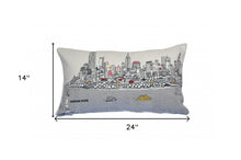 Cojín decorativo lumbar blanco NYC Skyline de 24