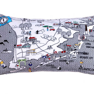 Cojín decorativo lumbar de 35 pulgadas, color blanco, South Jersey Shore, luz del día, Skyline